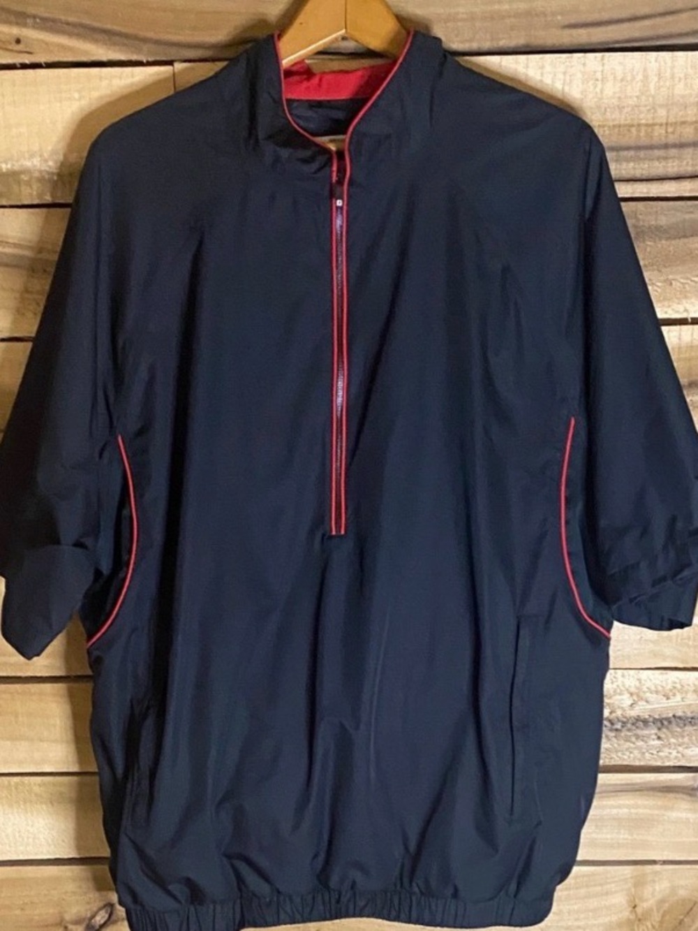 Footjoy DryJoys Tour Collection short sleeve 1/4 zip pullover wind jacket XL